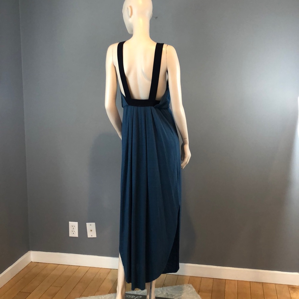 Free People Womens Blue Deep V Dress Medium - Picture 6 of 12